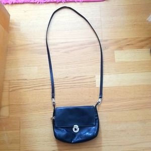 Perlina Black Leather Purse